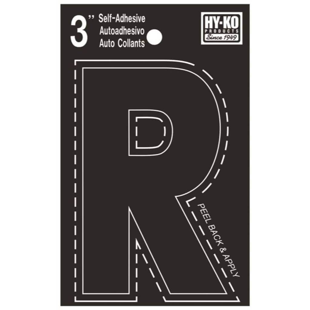 Black Vinyl Letter R 3in 