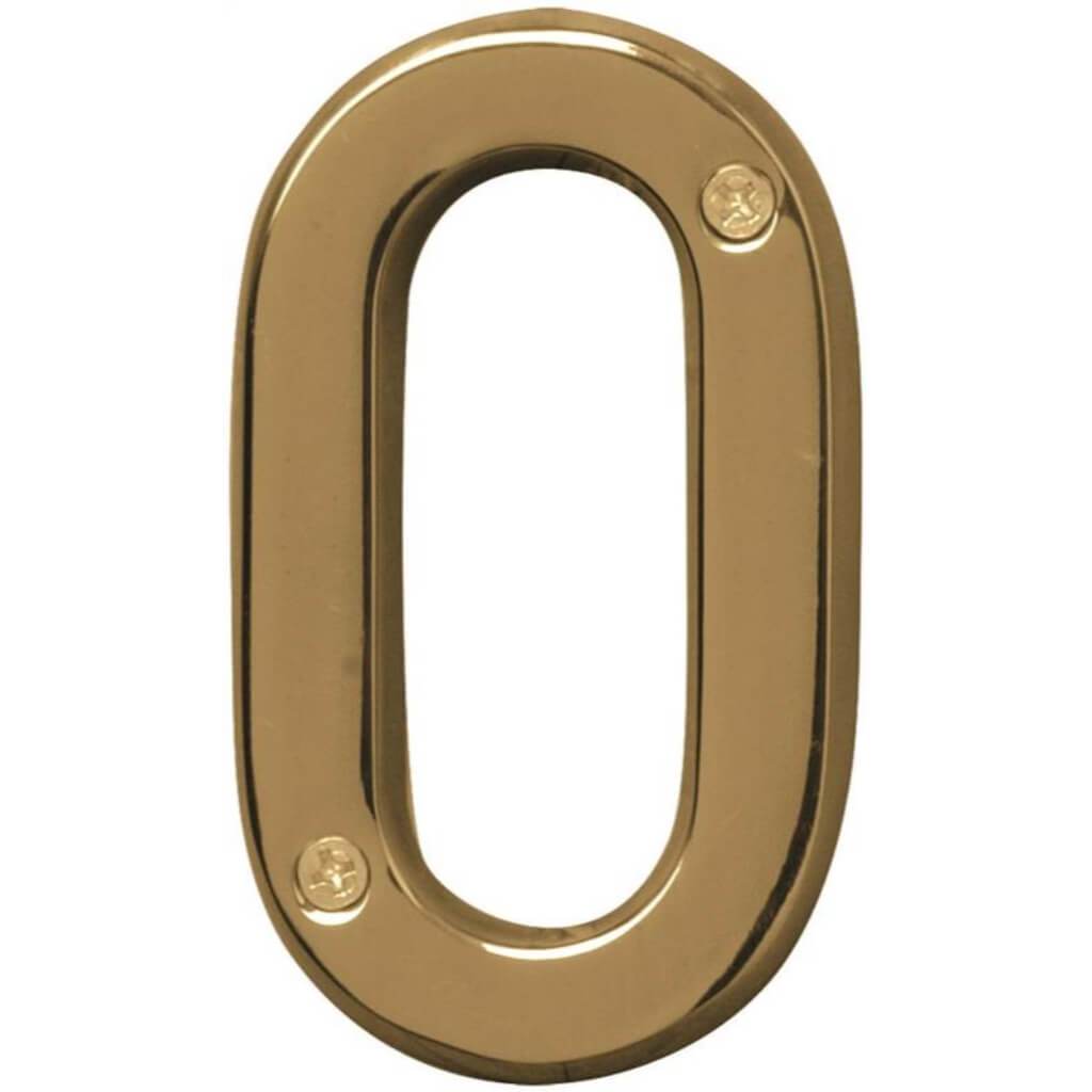 POLISHED BRASS NUMBER 0 4IN 