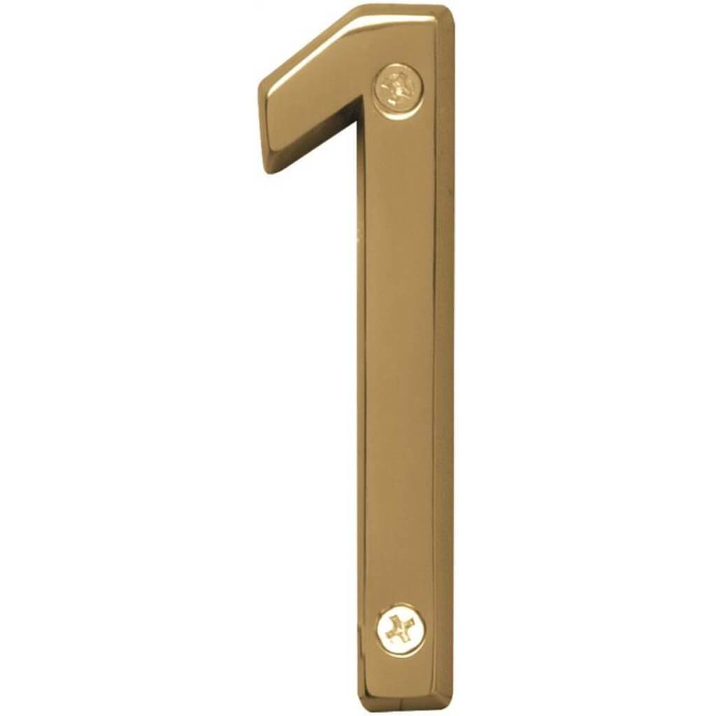 POLISHED BRASS NUMBER 1 4IN 