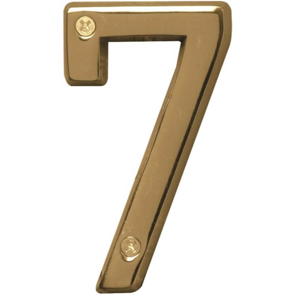 POLISHED BRASS NUMBER 7 4IN 