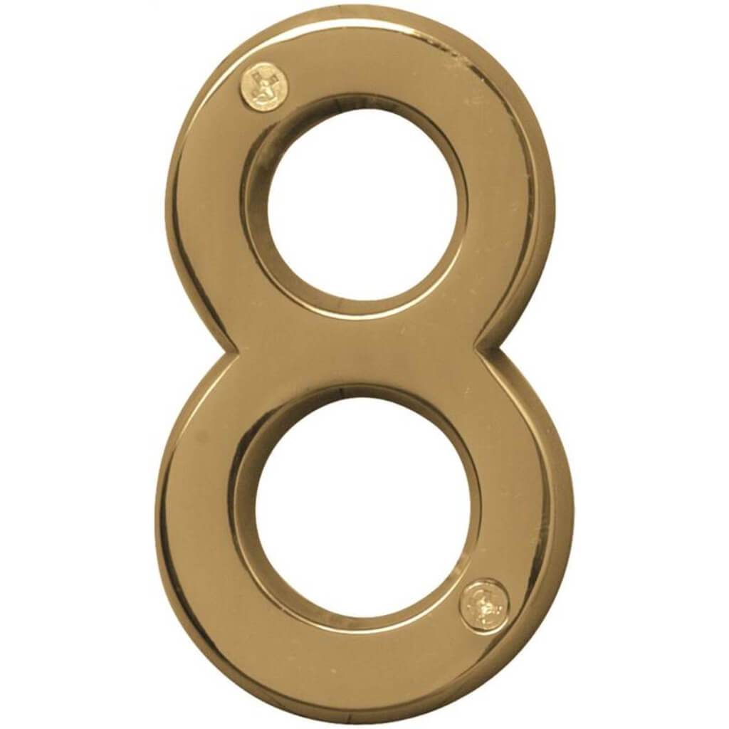 POLISHED BRASS NUMBER 8 4IN 