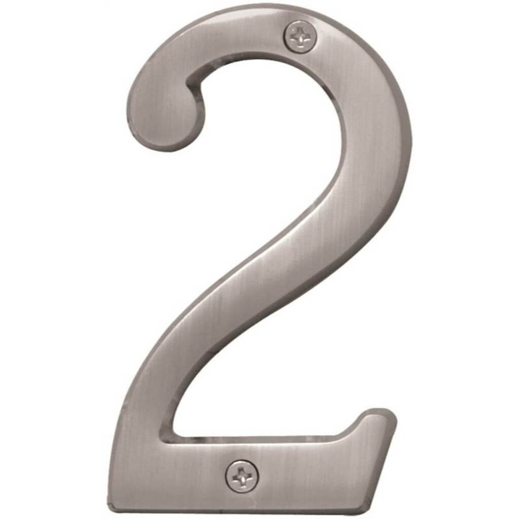 SATIN NICKEL NUMBER 2 4IN 