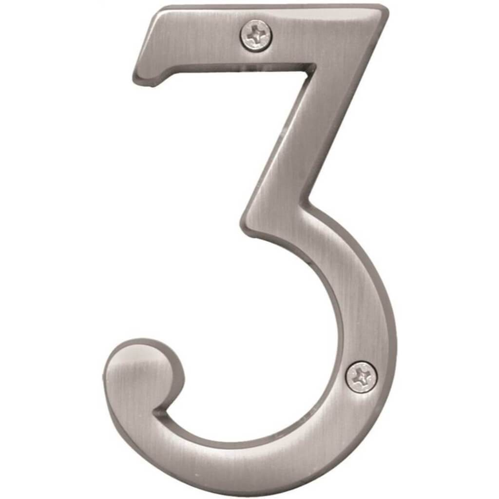 SATIN NICKEL NUMBER 3 4IN 