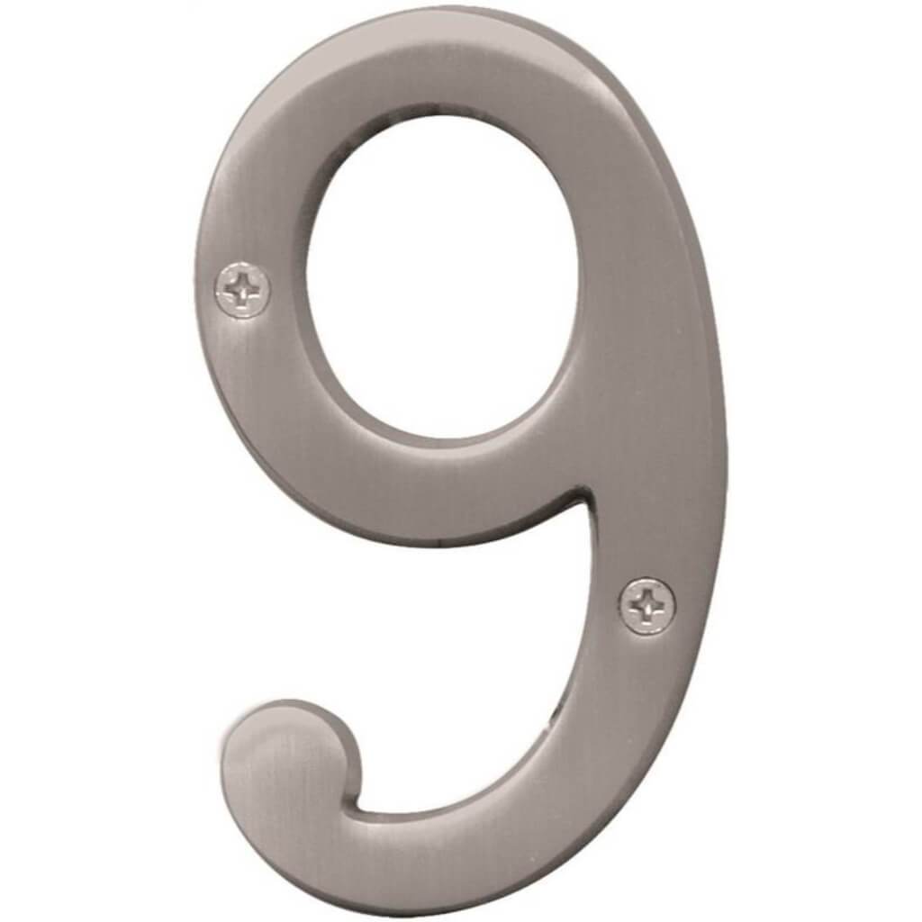 SATIN NICKEL NUMBER 9 4IN 