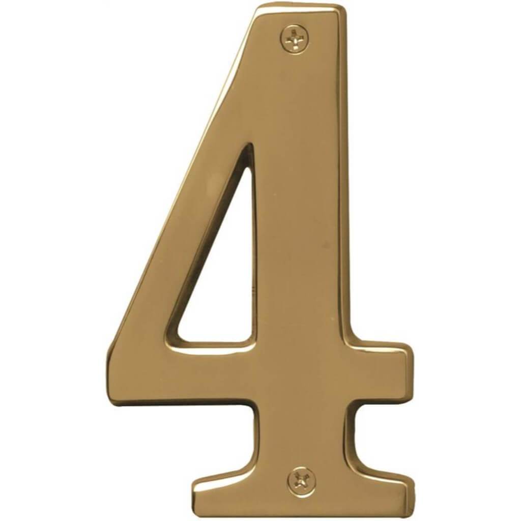 POLISHED BRASS NUMBER 4 5IN 