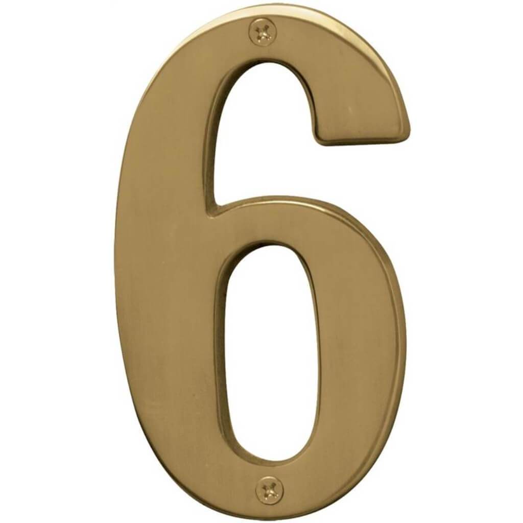 POLISHED BRASS NUMBER 6 5IN 