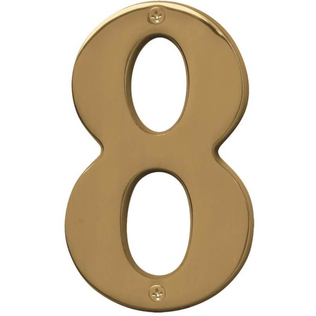 POLISHED BRASS NUMBER 8 5IN 