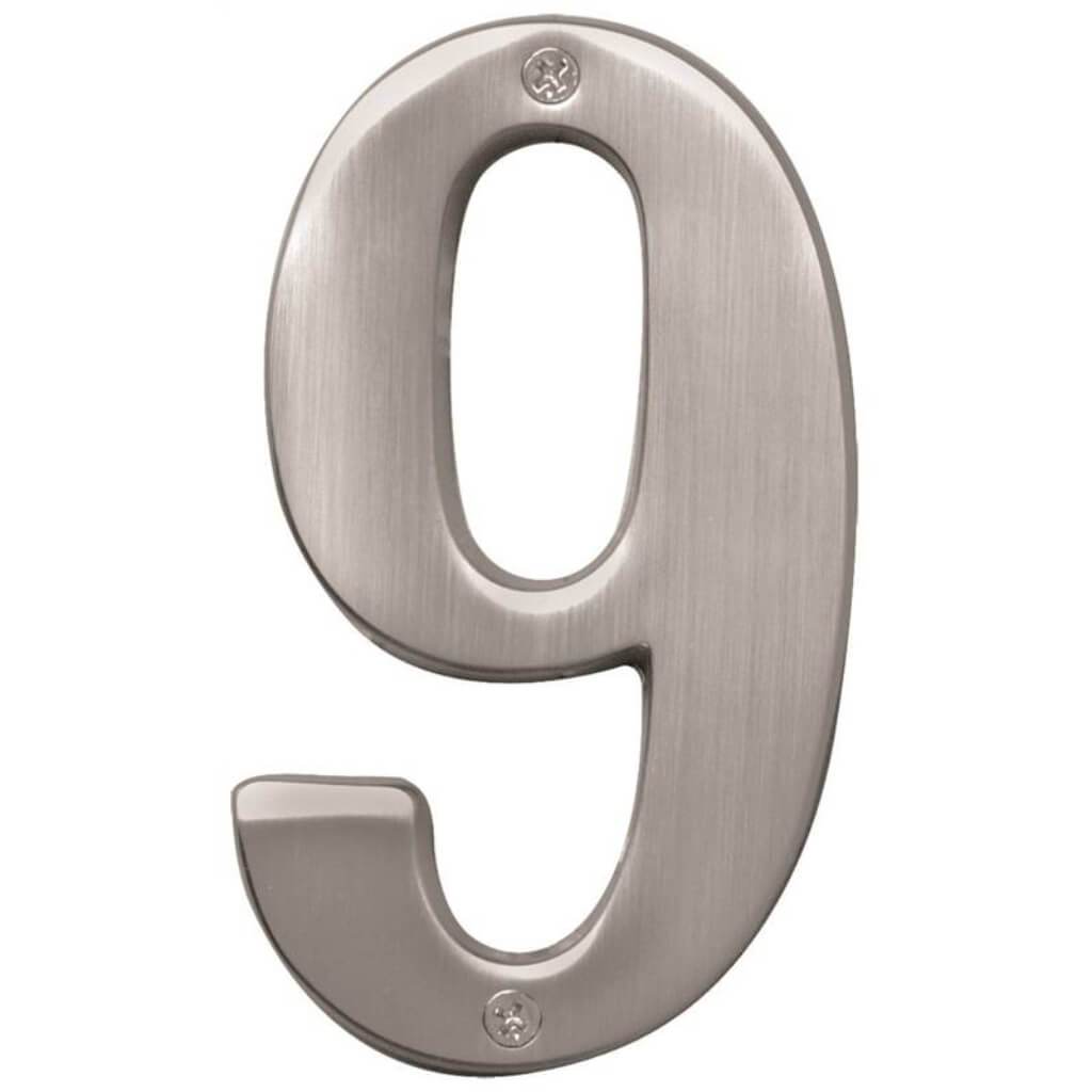 SATIN NICKEL NUMBER 9 5IN 