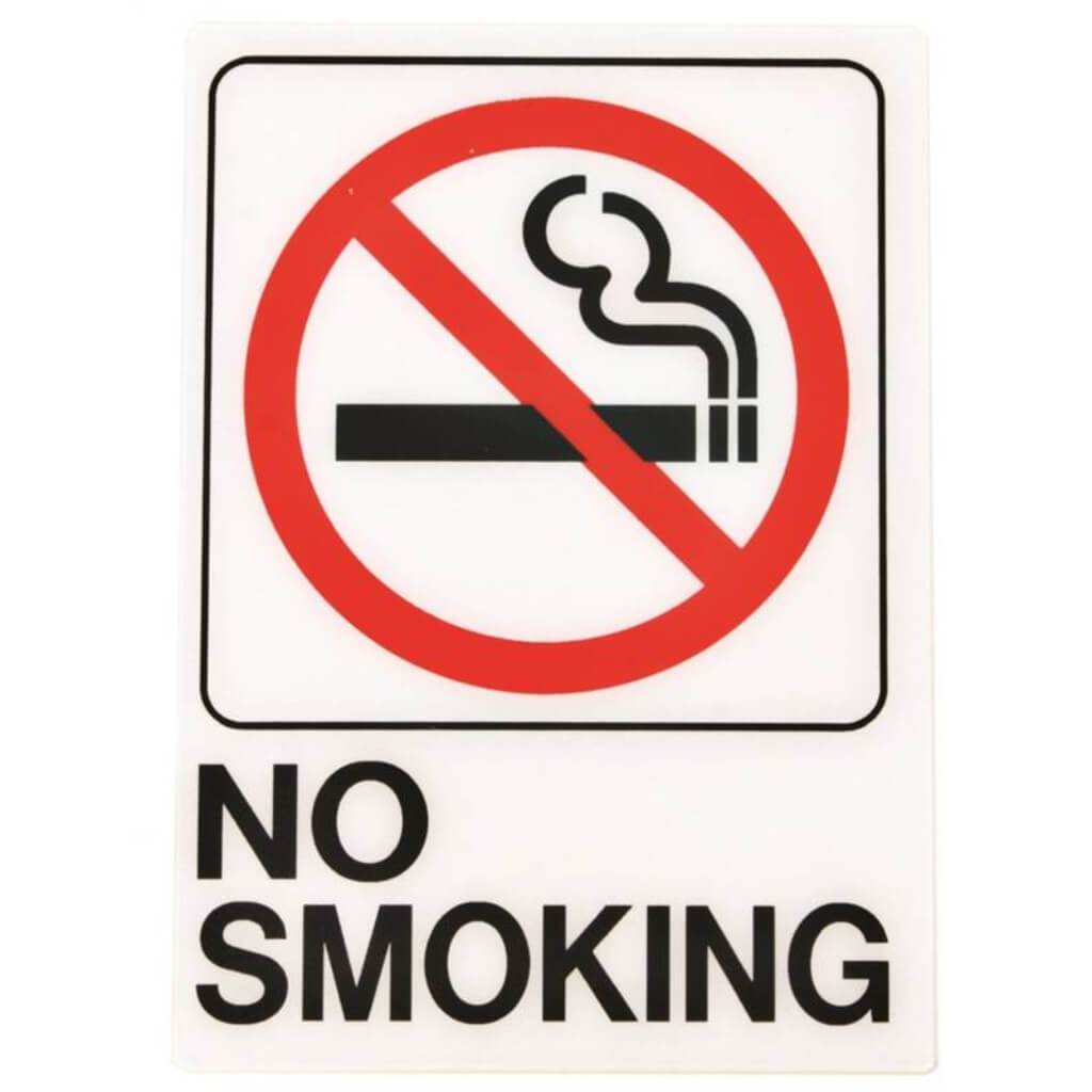 SIGN NO SMOKING 5X7IN 
