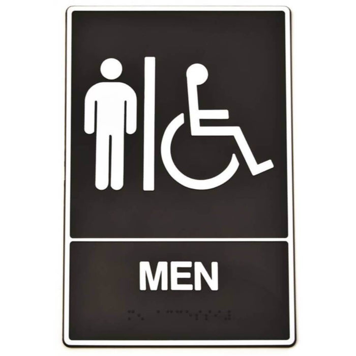 Plastic Braille "Men/Wheelchair" Sign 