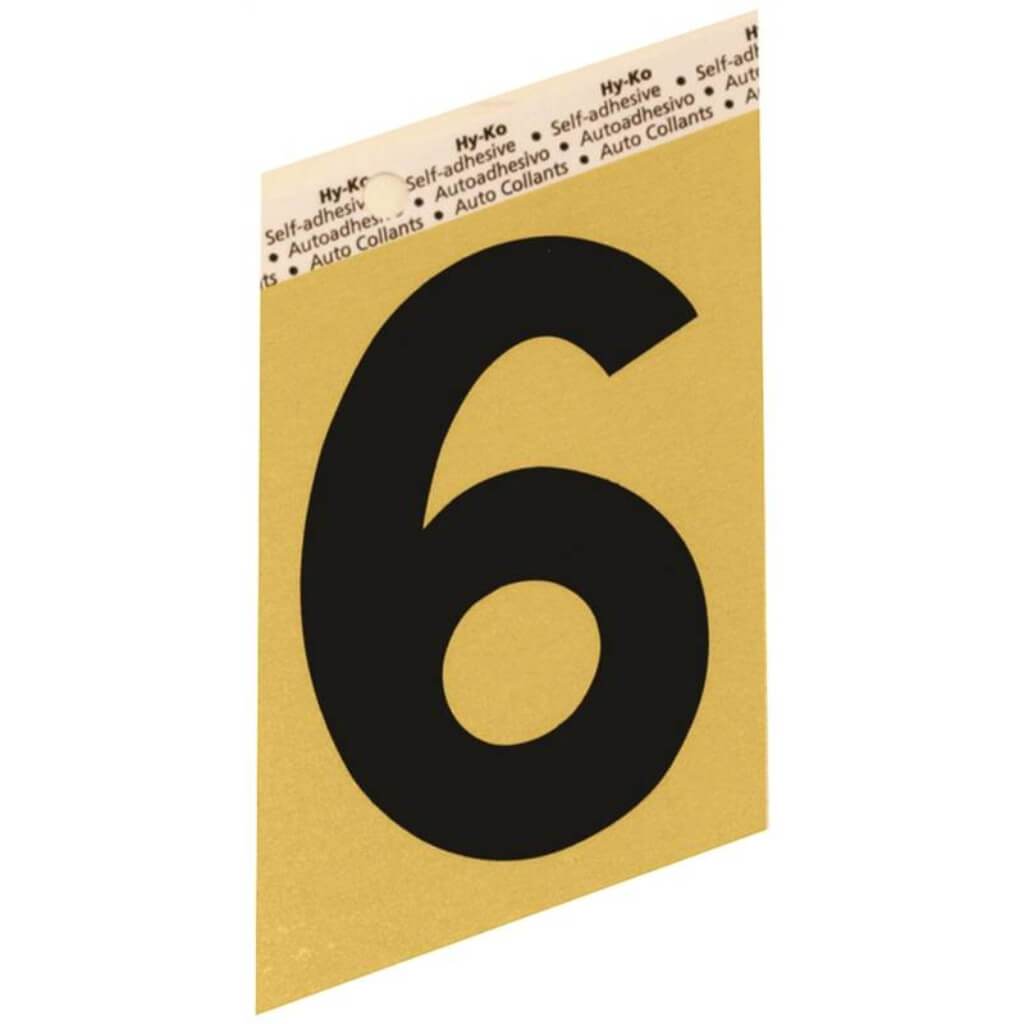 GOLD ALUMINUM NUMBER 6 3.5IN 