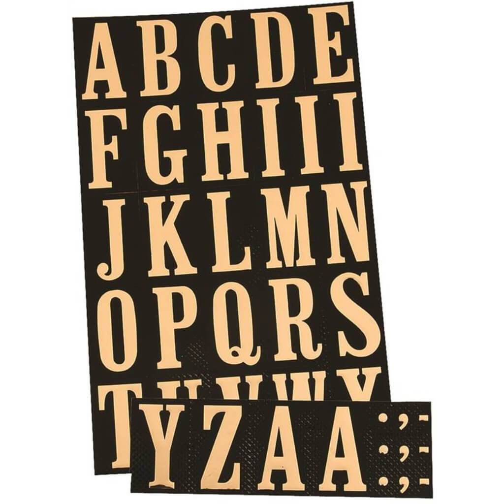 Letters Black/Gold 2in 