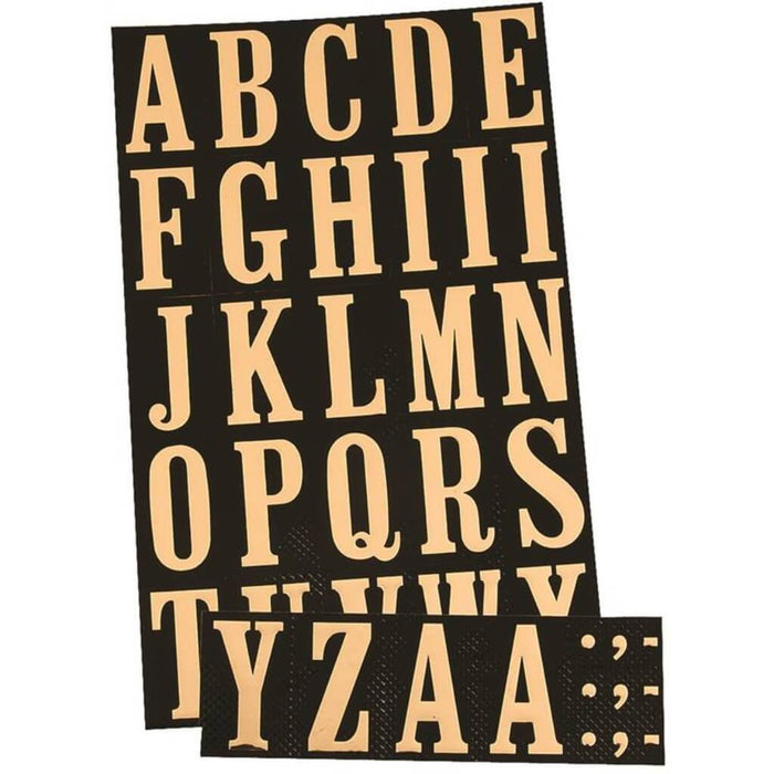 Letters Black/Gold 2in 