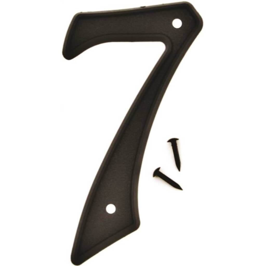 Black Plastic Number 7 4in 