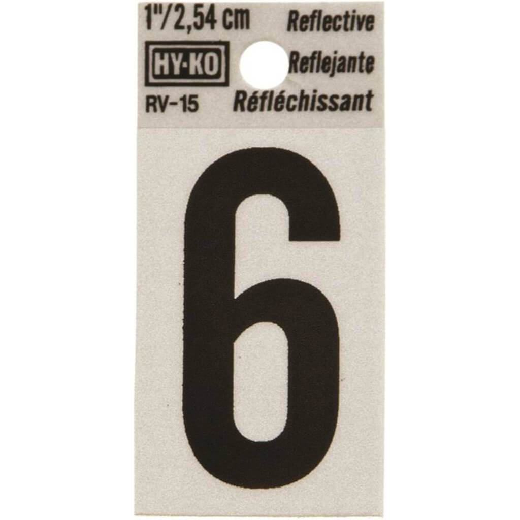 REFLECTIVE NUMBER 6 1.25IN 