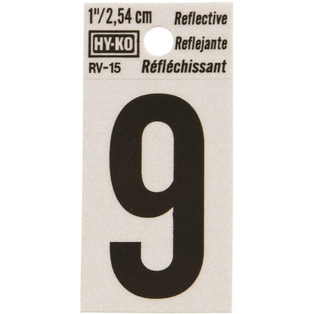 REFLECTIVE NUMBER 9 1.25IN 