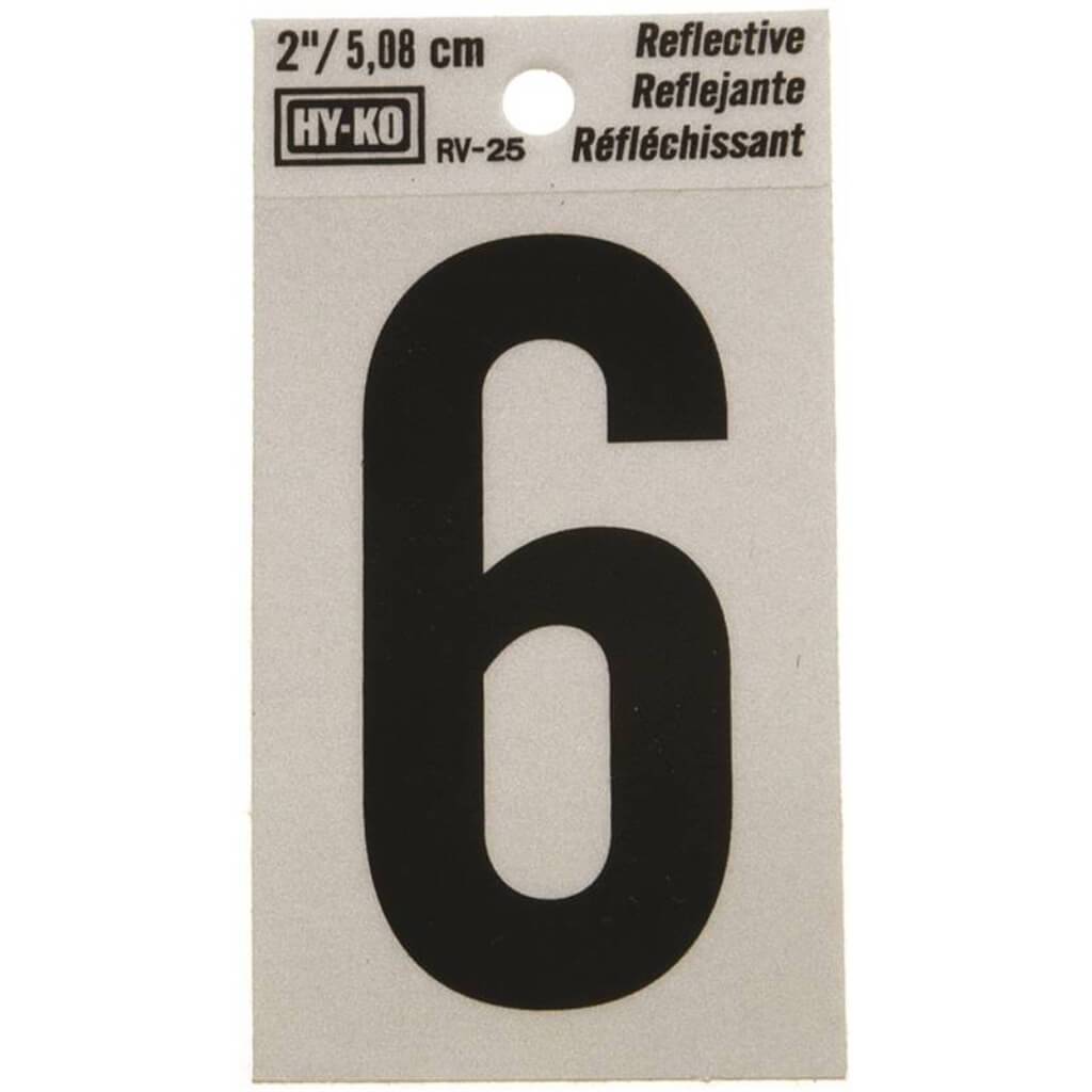 REFLECTIVE NUMBER 6 2IN 