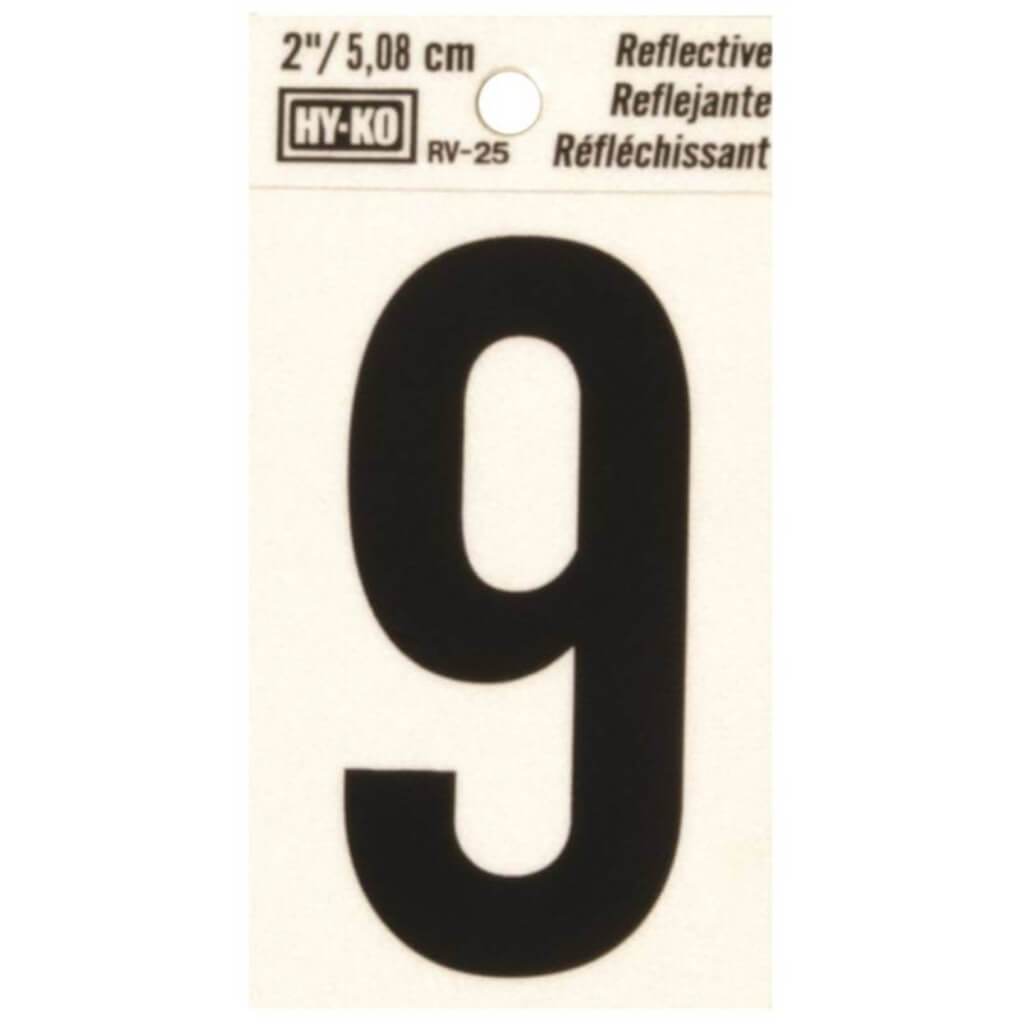 REFLECTIVE NUMBER 9 2IN 