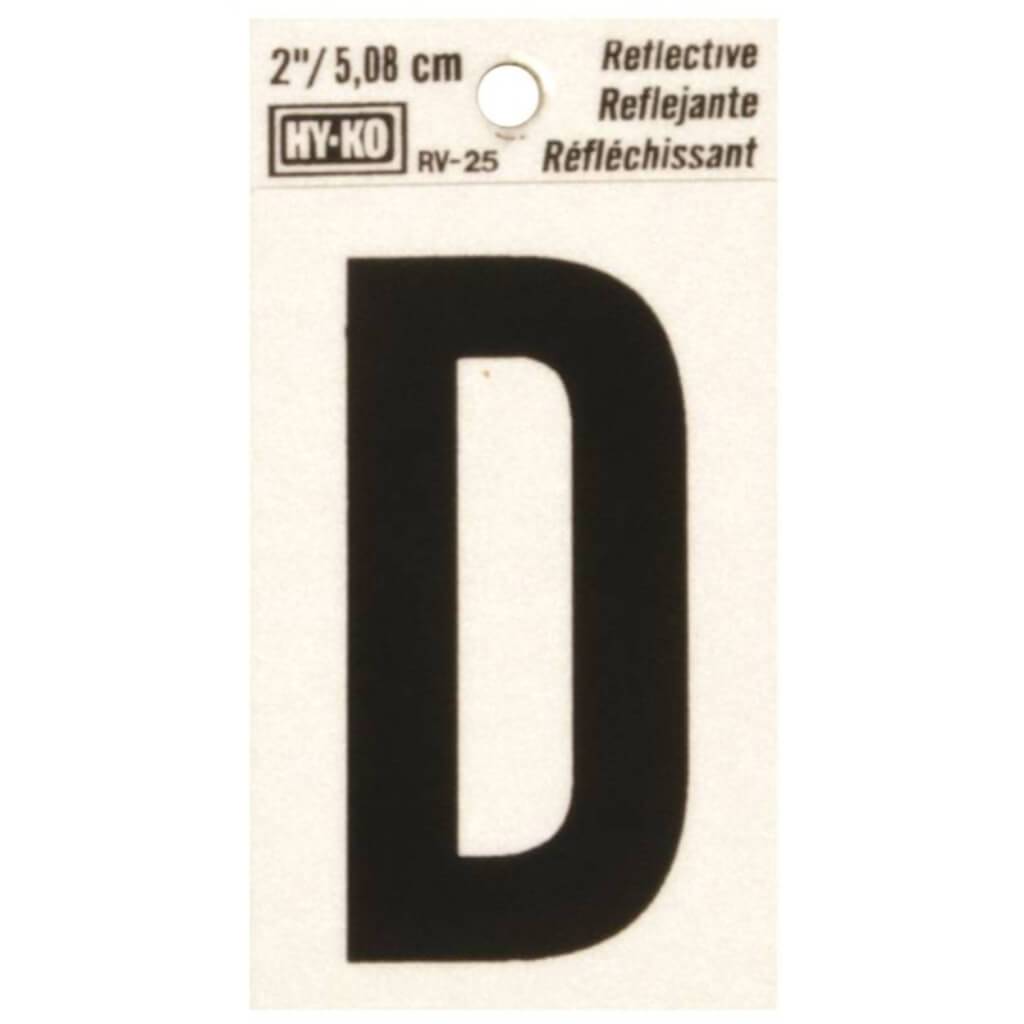 REFLECTIVE LETTER D 2IN 