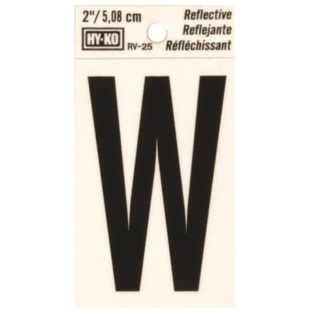 REFLECTIVE LETTER W 2IN 