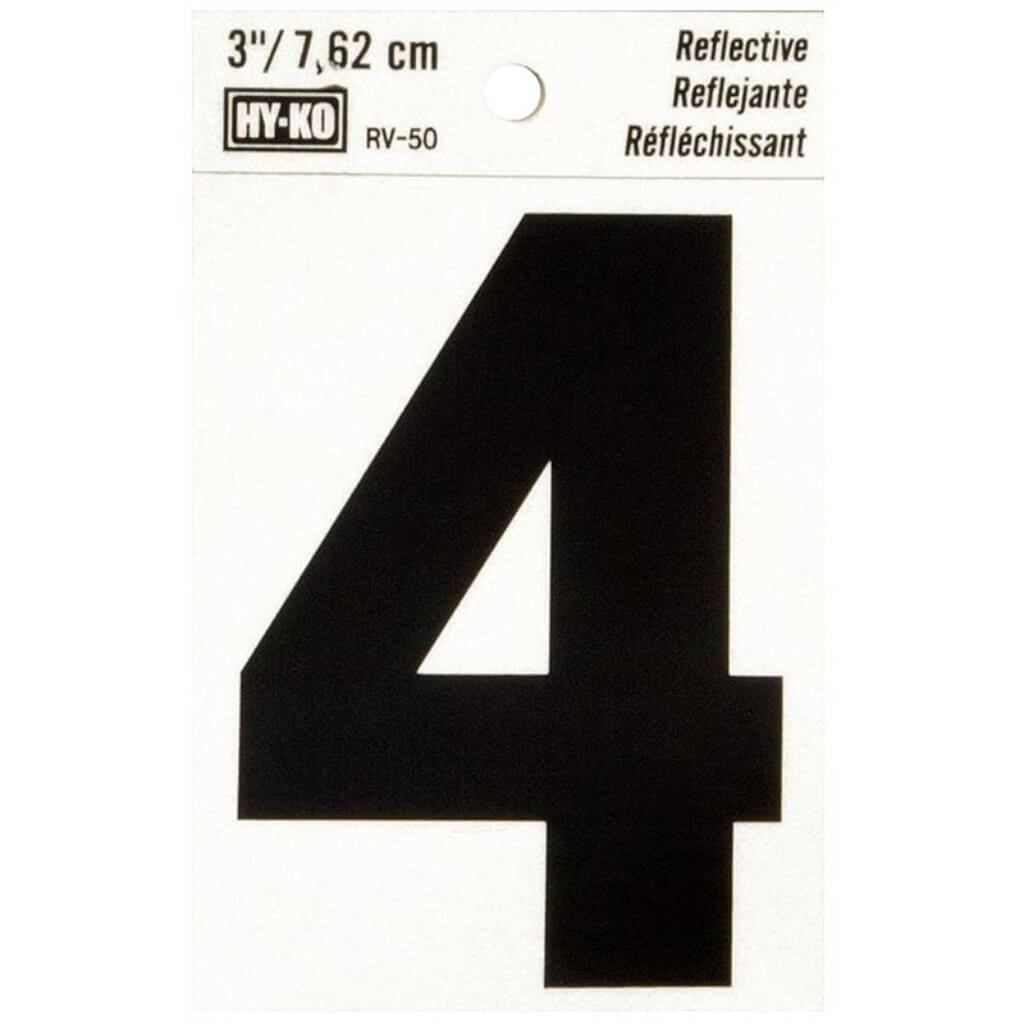 REFLECTIVE NUMBER 4 3IN 