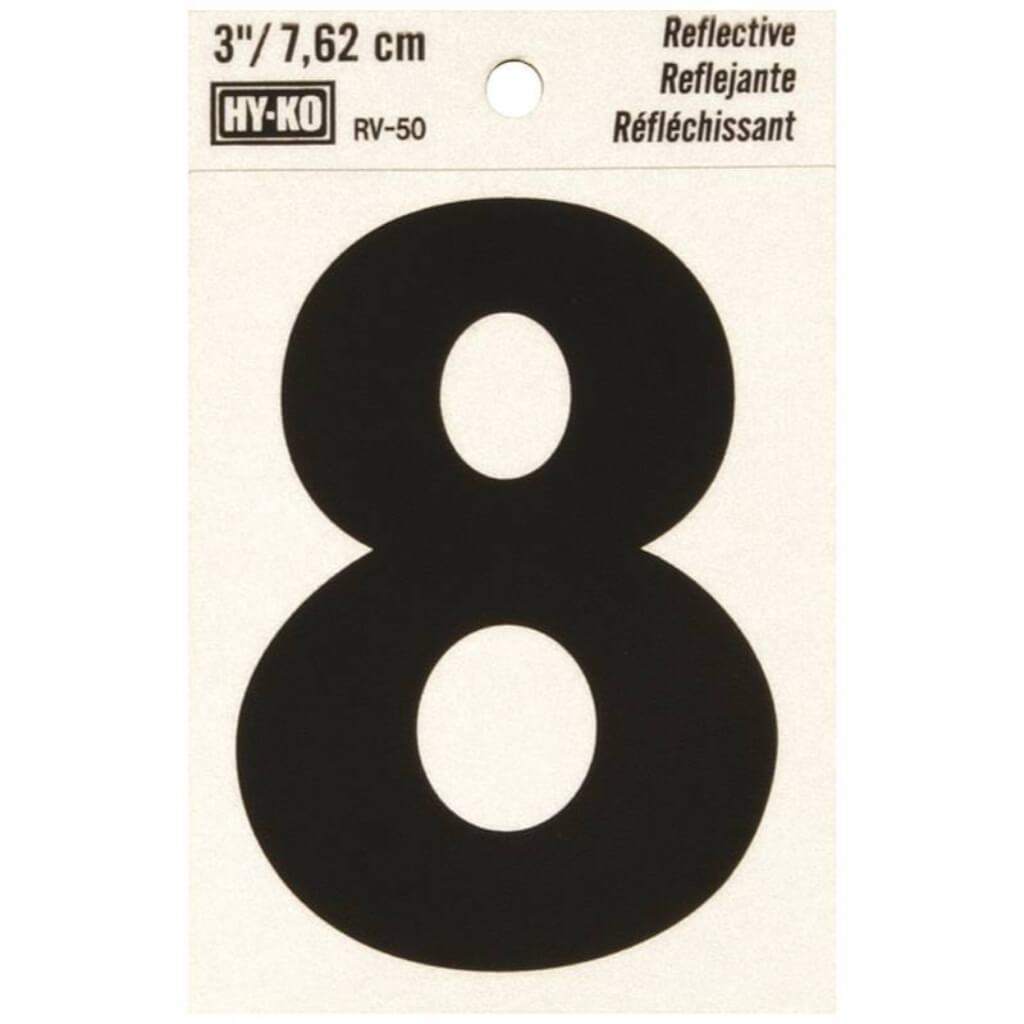 REFLECTIVE NUMBER 8 3IN 