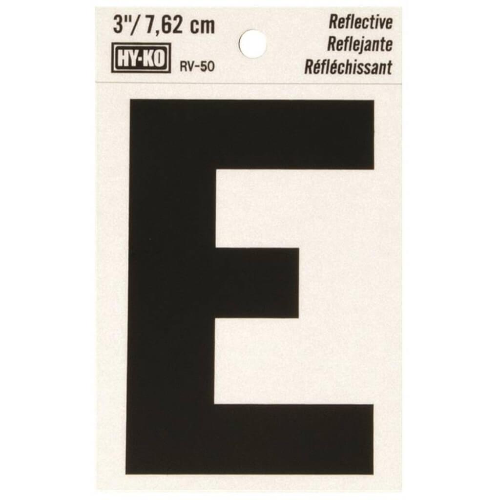 REFLECTIVE LETTER E 3IN 