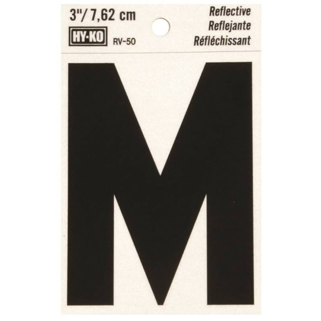 REFLECTIVE LETTER M 3IN 
