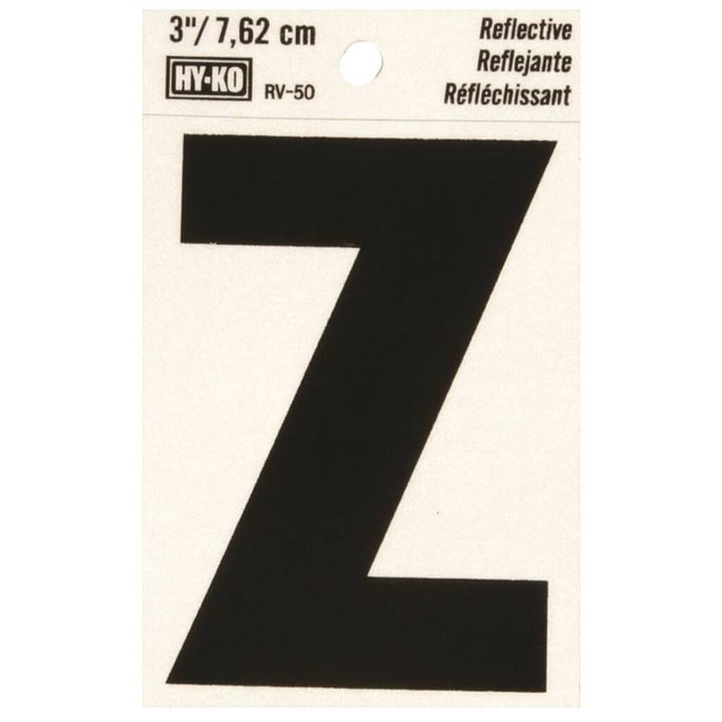 REFLECTIVE LETTER Z 3IN . 
