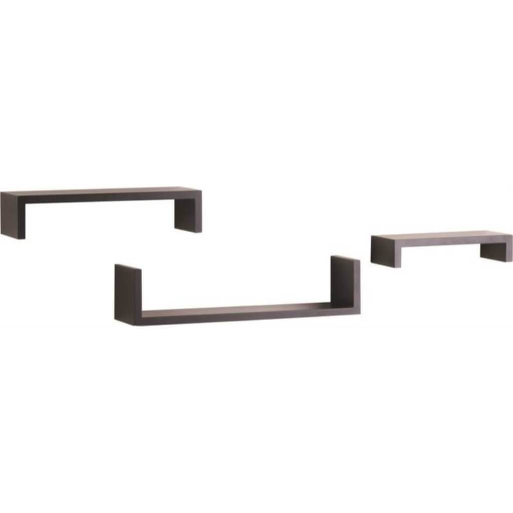 SHELF D?COR 3 PC LEDGE BLACK 