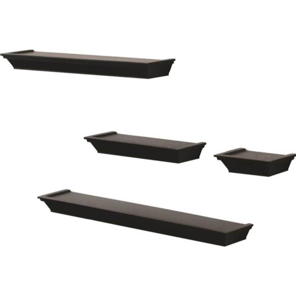 SHELF DECOR 4 PC LEDGE BLACK 