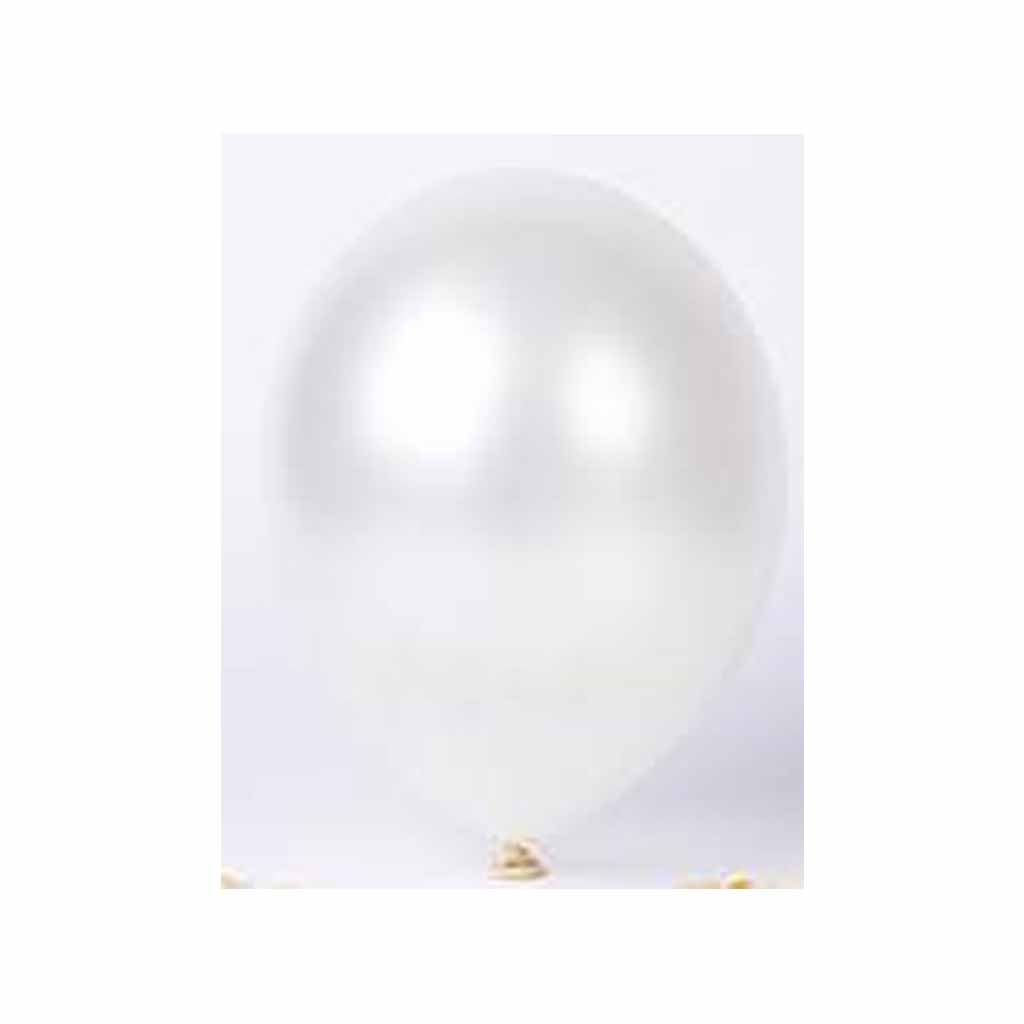 Standard Latex Balloon Metallic White 12in