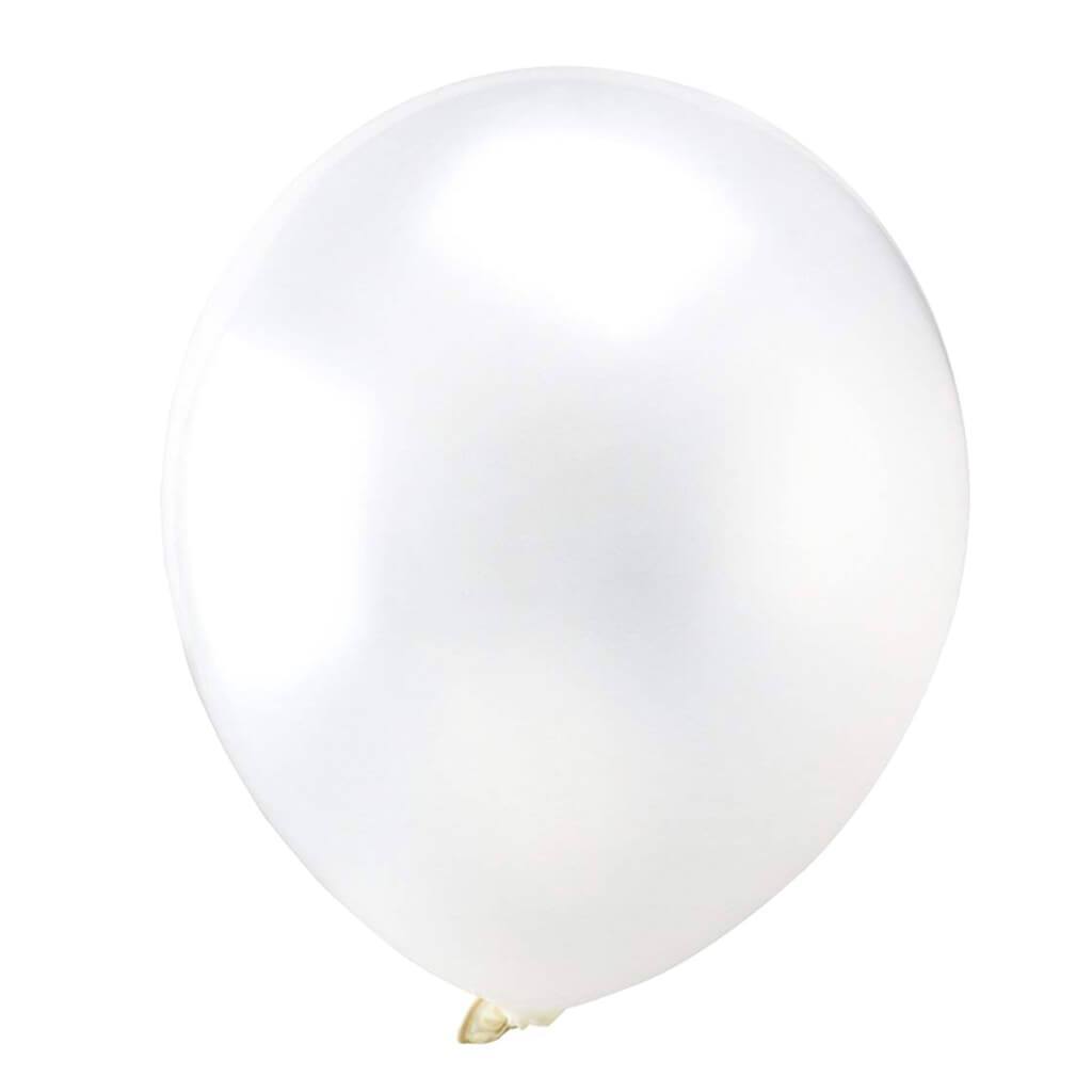 Standard Latex Balloon Metallic White 12in