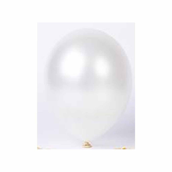 Standard Latex Balloon Metallic White 12in 