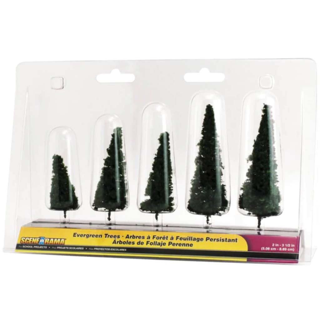 Evergreen Tree Pack of 5 2in-3 1/2in 