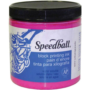 Water Soluble Block Printing Ink Fluorescent 8oz