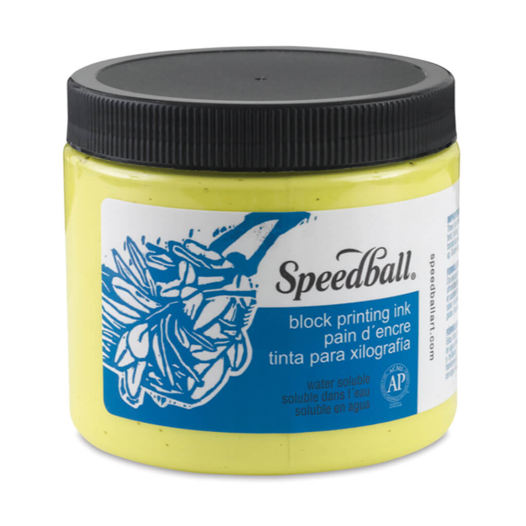 Water Soluble Block Printing Ink Fluorescent 8oz