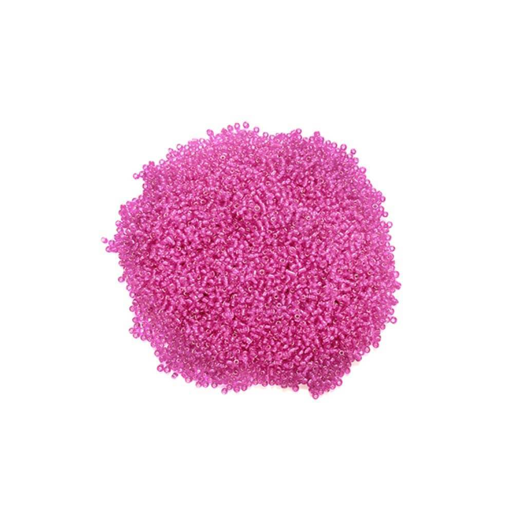 GLASS SEED BEADS SLVR LINED 12/0 60G PINK 