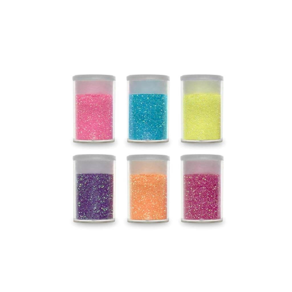 GLITTER VIALS W/CAP NEON ASST 30G 