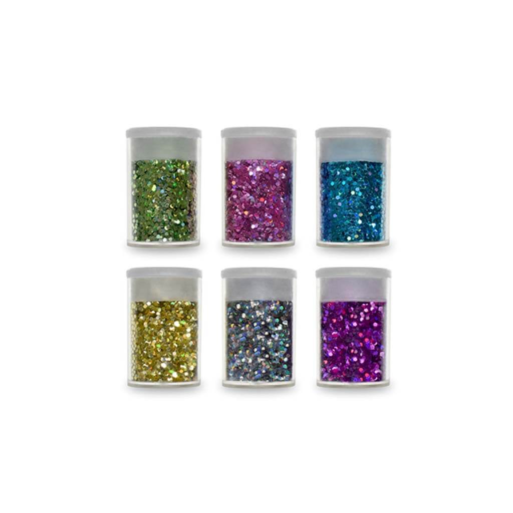 GLITTER VIALS W/CAP METALLIC JEWEL ASST 30G 