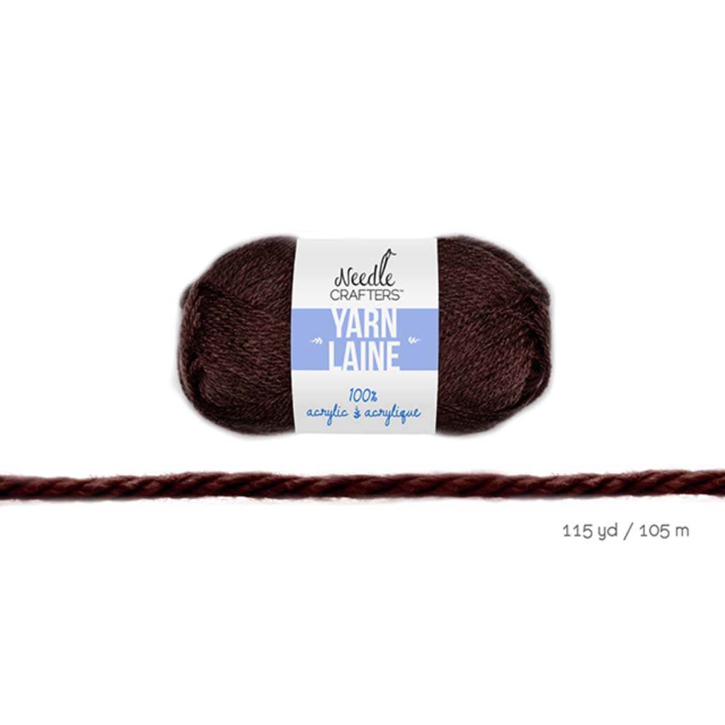 ACRYLIC YARN STD BALL DYED DARK BROWN 50G 