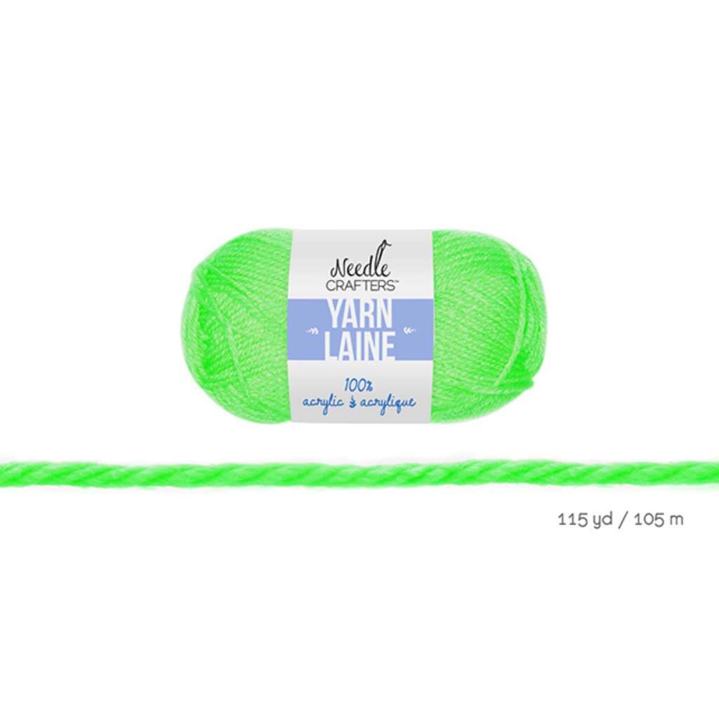 ACRYLIC YARN STD BALL DYED NEON GREEN 50G 