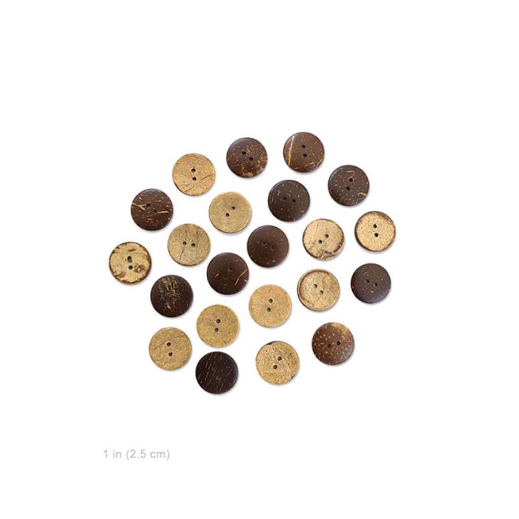 NATURAL COCONUT BUTTONS ROUND STANDARD 2.5CM 