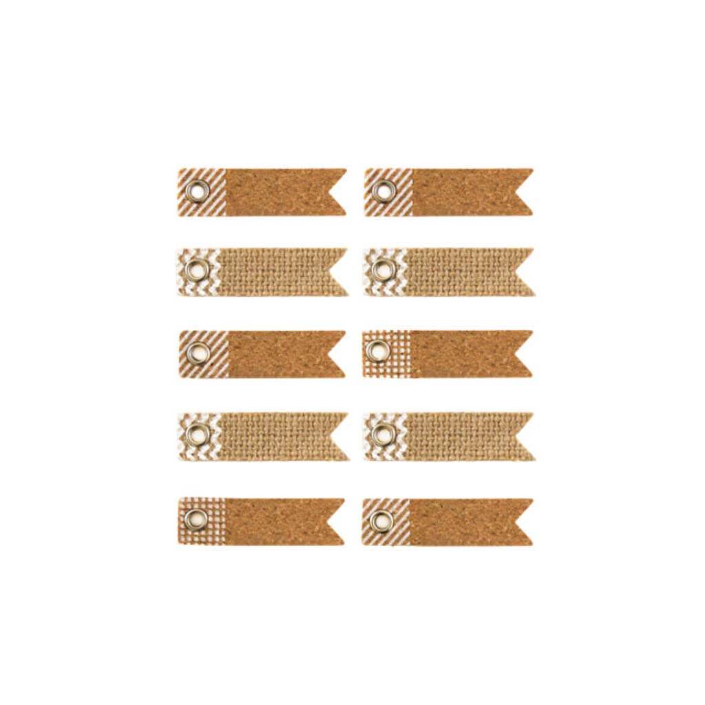 BURLAP &amp; CORK TAG MEDLEY PENNANT 