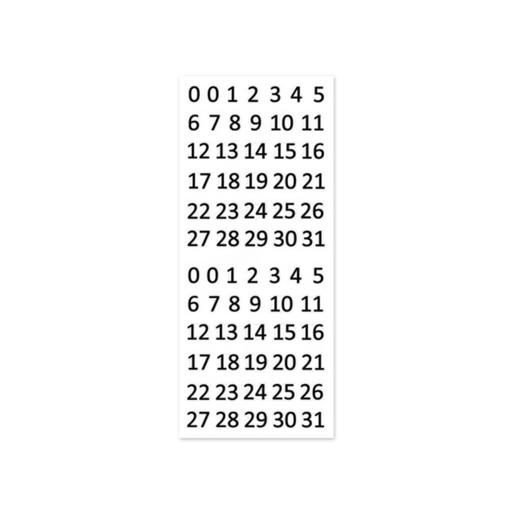 LETTERS &amp; NUMBERS MEDLEY CALENDAR BLACK 0.5" 5"X12" CLEAR 