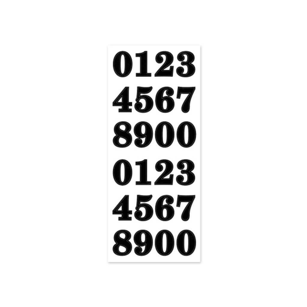 LETTERS &amp; NUMBERS MEDLEY NUMBERS BOLD BLACK 1.37" 5"X12" CLEAR 