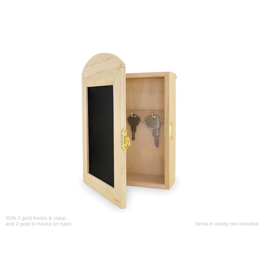 DIY CHALKBOARD KEY CABINET W/3 GOLD HOOKS 7.63"X5.1" 
