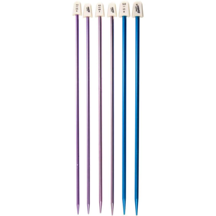 Silvalume Single Point Knitting Needles 10in Gift Set Sizes 6 To 8
