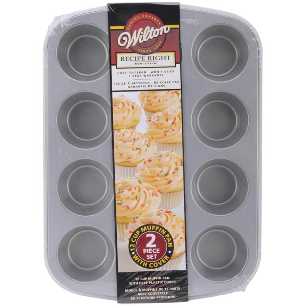 Recipe Right Covered Muffin Pan W/Clear Lid 12 Cavity 2.75in x 1.25in