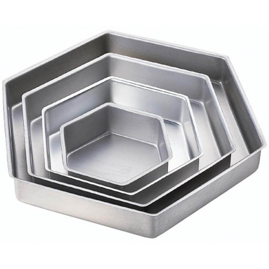 Performance Cake Pans 4/Pkg Hexagon 6in, 9in, 12in &amp; 15in